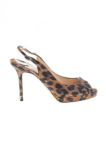 Jimmy Choo Suede Animal Print Slingback Heels (view 1)