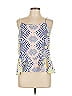 E by Eloise 100% Polyester Blue White Sleeveless Blouse Size L - photo 1