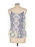 E by Eloise 100% Polyester Blue White Sleeveless Blouse Size L - photo 2