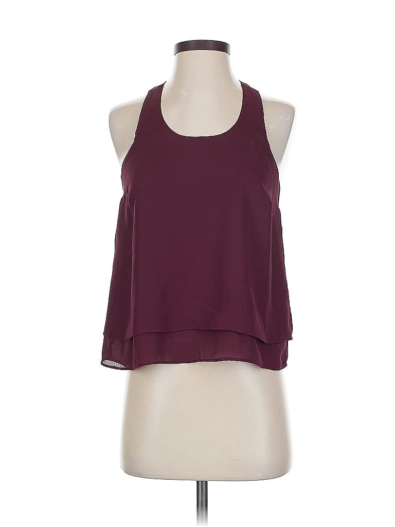 Pre-owned Assorted Brands Sleeveless Blouse In Burgundy