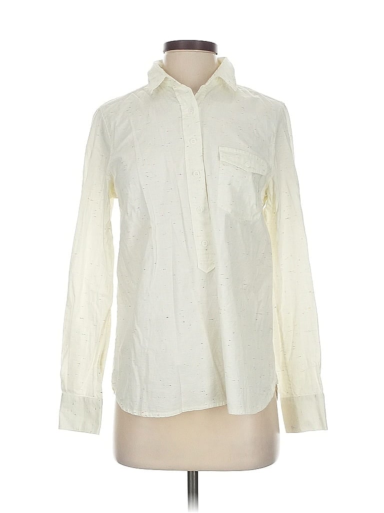 Pre-owned J.crew Factory Store Long Sleeve Button Down Shirt In White