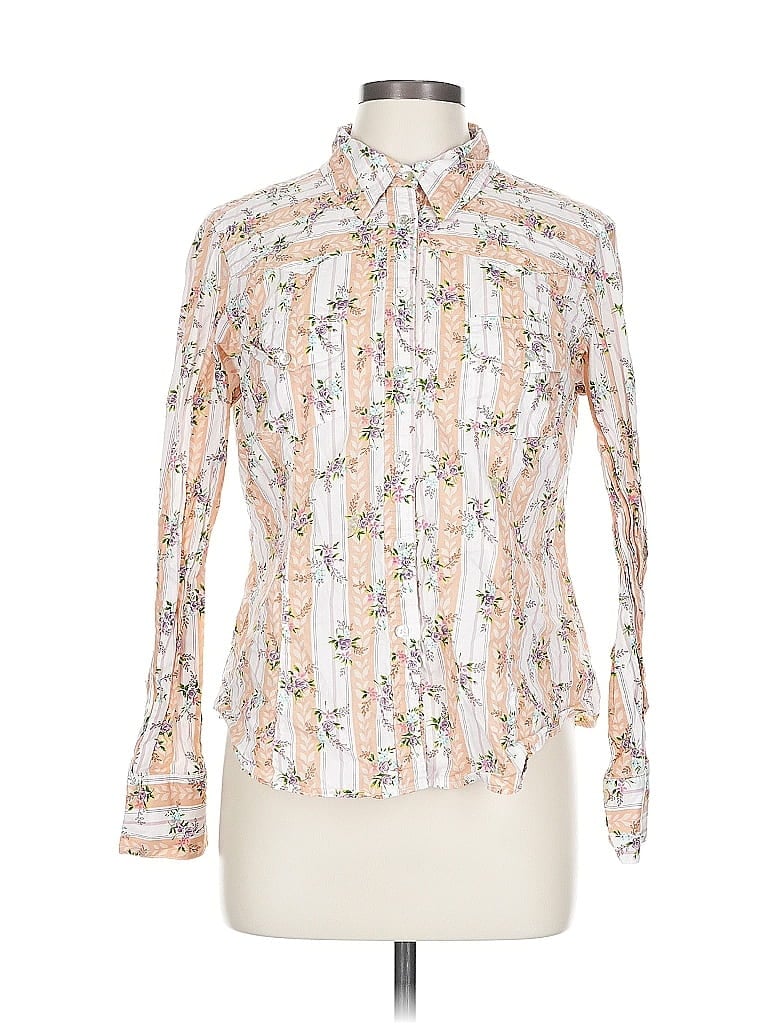 Pre-owned Caribbean Joe Long Sleeve Button Down Shirt In White