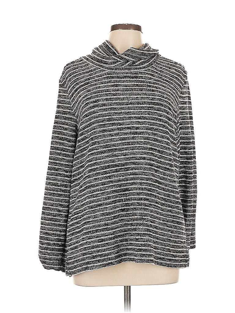 Pre-owned Karen Scott Sport Turtleneck Sweater In Gray