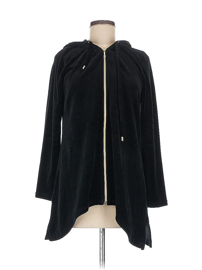 Pre-owned Zenergy By Chico's Zip Up Hoodie In Black