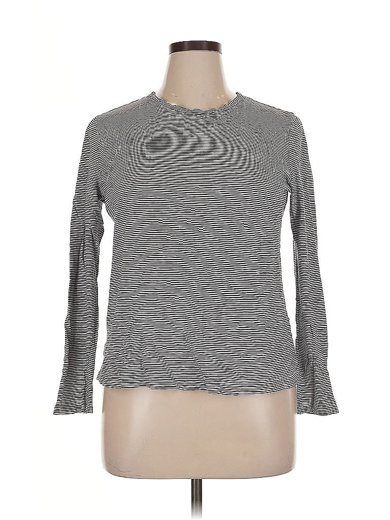 Pre-owned Ann Taylor Loft 3/4 Sleeve T-shirt In Gray