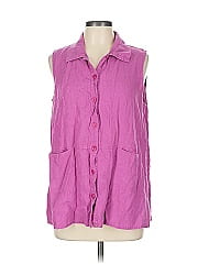 Flax Sleeveless Button Down Shirt
