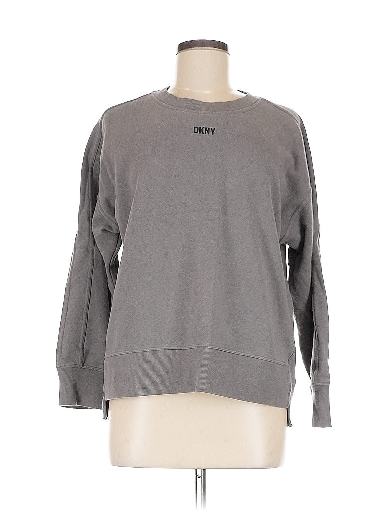 Pre-owned Dkny Sweatshirt In Gray