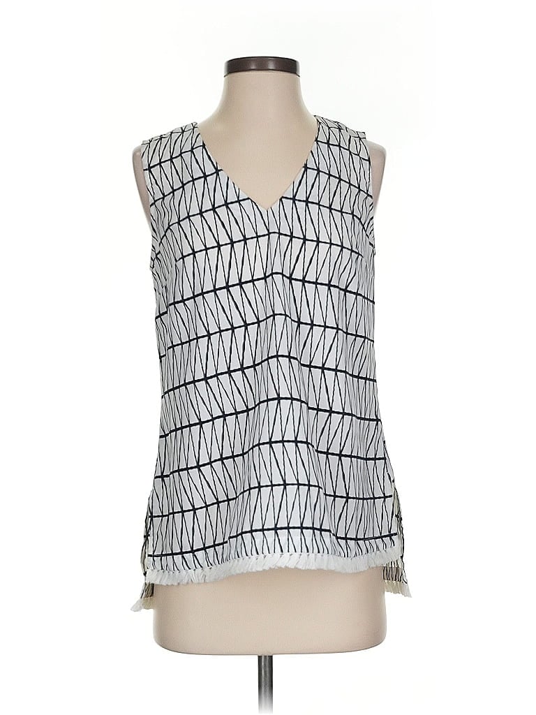 Pre-owned Banana Republic Factory Store Tank Top Silver V-neck Tops