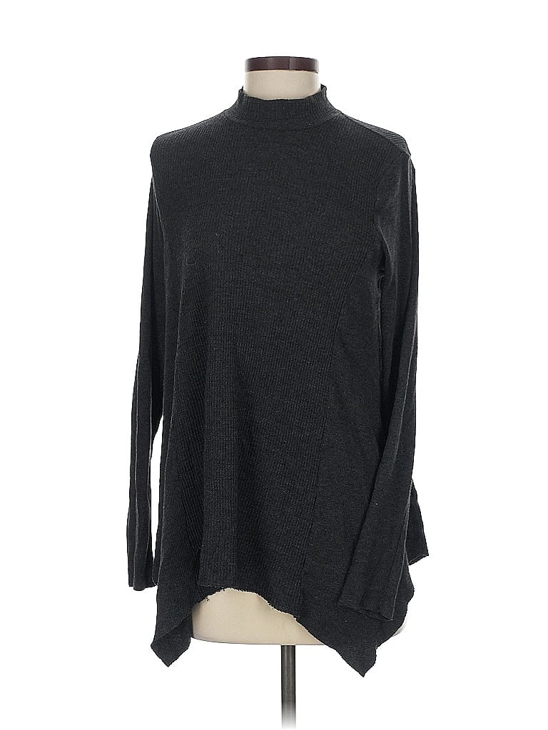 Pre-owned T.la Long Sleeve Top Gray Turtleneck Tops