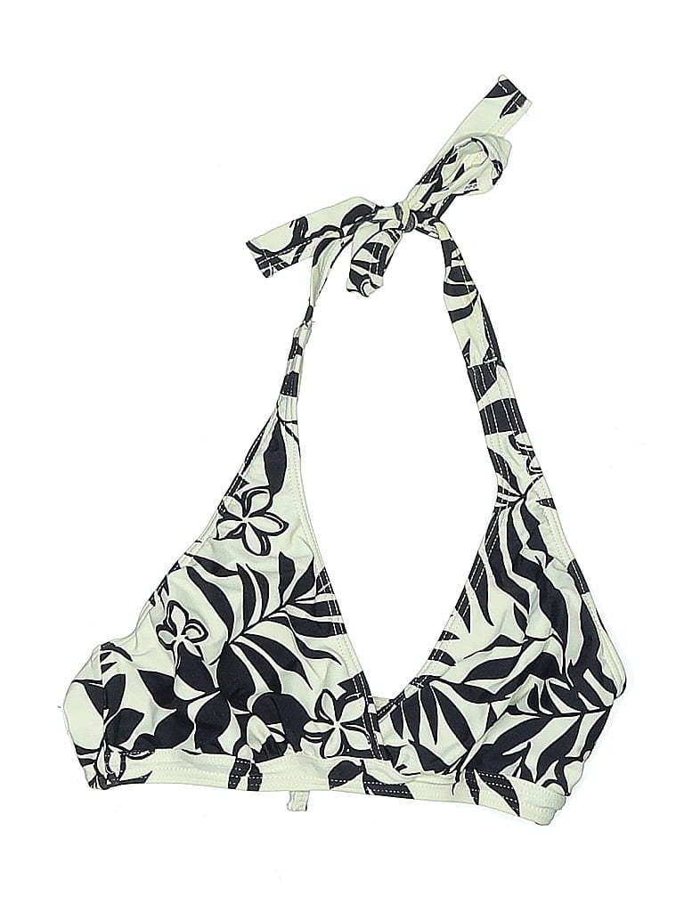 Pre-owned Assorted Brands Swimsuit Top Black Print Pattern Swimwear