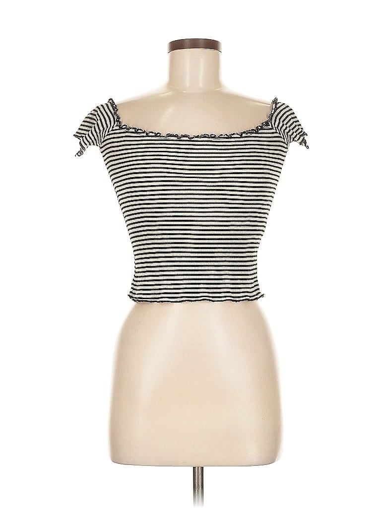 BRANDY MELVILLE Pre-owned Tube Top Ivory Strapless Neckline Tops In White