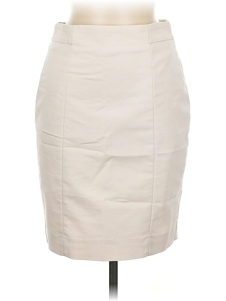 Pre-owned H&m Faux Leather Skirt In White