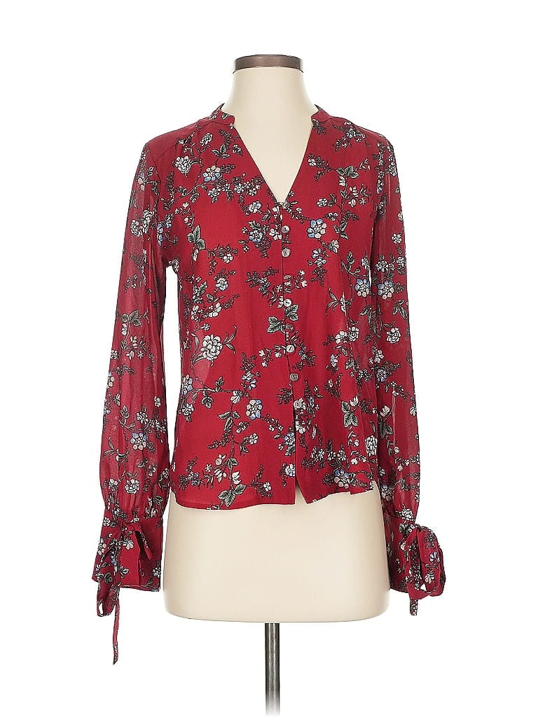 Click to view more detailed imagery on our partner's website Pre-owned Everly Long Sleeve Blouse In Burgundy