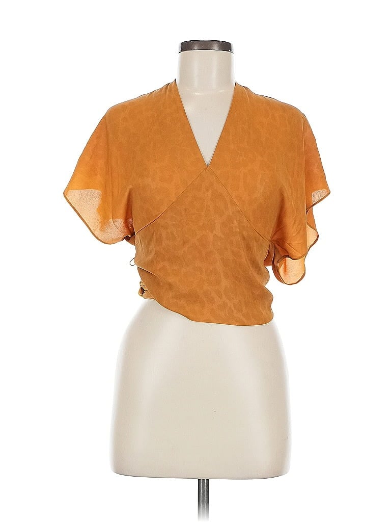 CURRENT AIR Pre-owned Short Sleeve Blouse In Orange