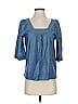Gap 100% Cotton Blue 3/4 Sleeve Blouse Size S - photo 1