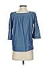 Gap 100% Cotton Blue 3/4 Sleeve Blouse Size S - photo 2