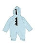 Unbranded Solid Blue Long Sleeve Onesie Size 60 cm / US 3-6 MO - photo 2