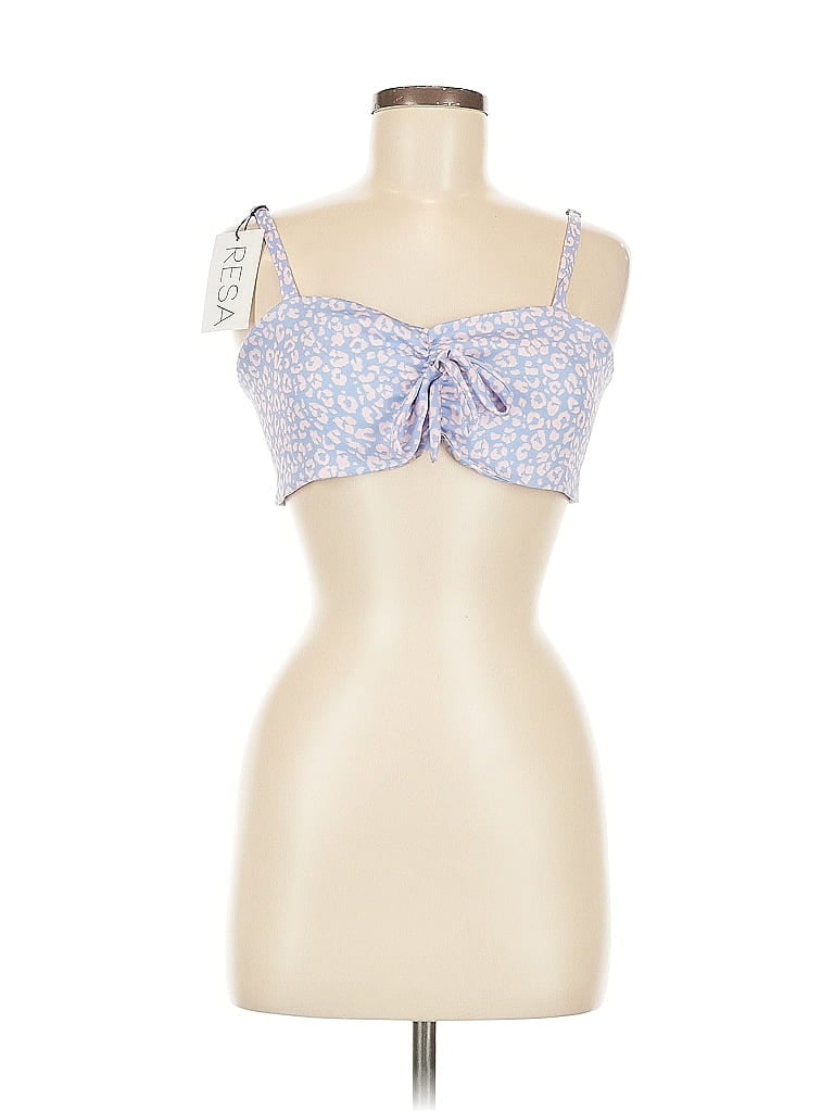 Resa Tank Top Blue Strapless Neckline Tops