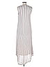 Brunello Cucinelli 100% Polymide Stripes Gray Ivory Casual Dress Size M - photo 2