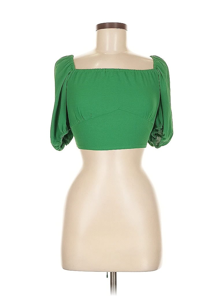 Pre-owned Les Chiffoniers Tube Top Green Strapless Neckline Tops