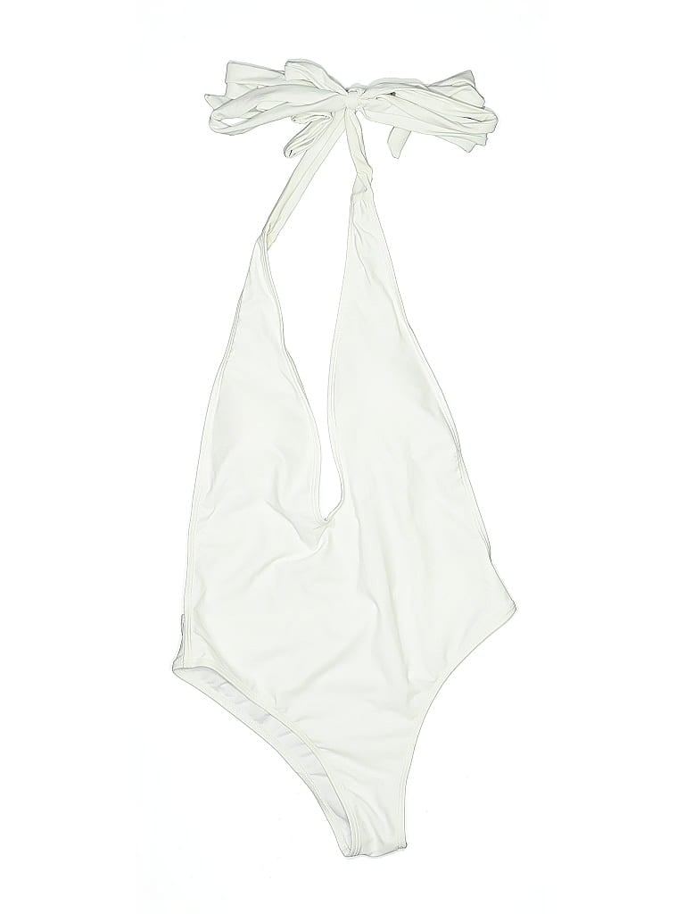 Click to view more detailed imagery on our partner's website Pre-owned Unbranded Swimsuit Top Ivory Solid Pattern Swimwear In White