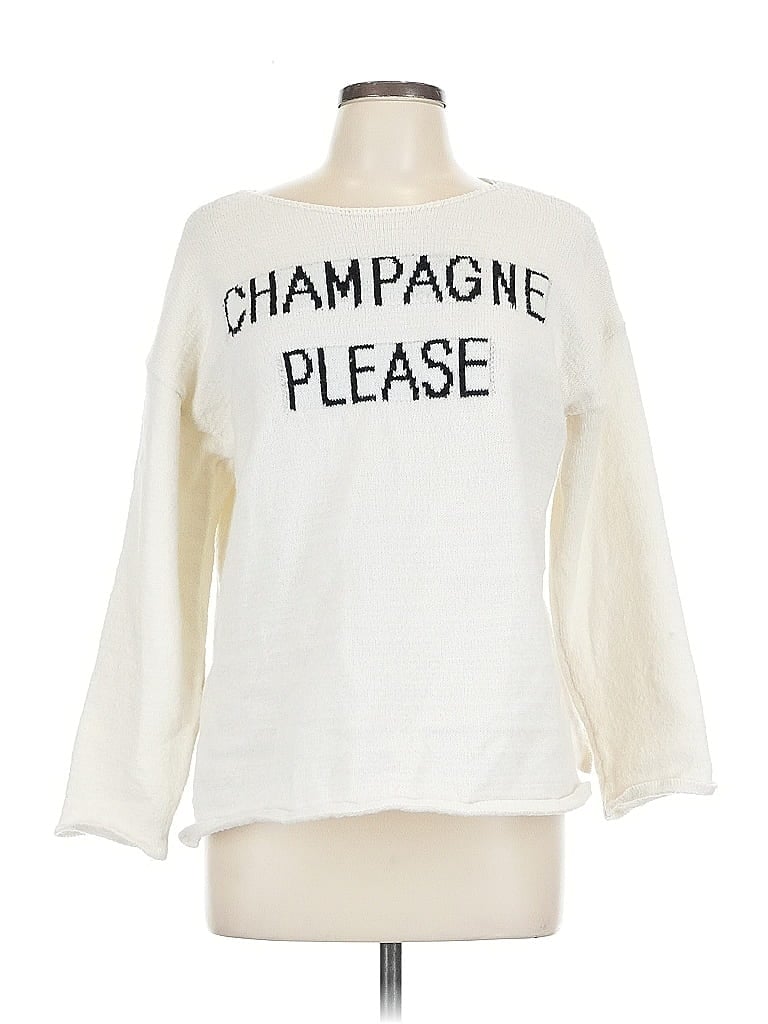 Pre-owned Unbranded Pullover Sweater In White