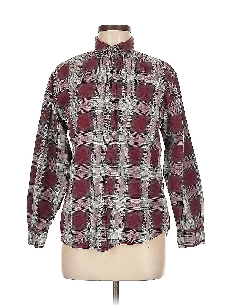 Pre-owned Wolverine Long Sleeve Button Down Shirt In Burgundy