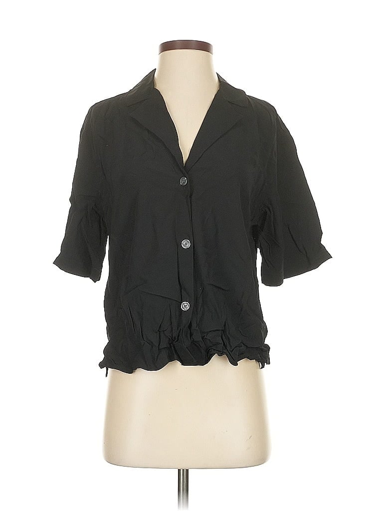 Pre-owned A New Day Short Sleeve Blouse In Black