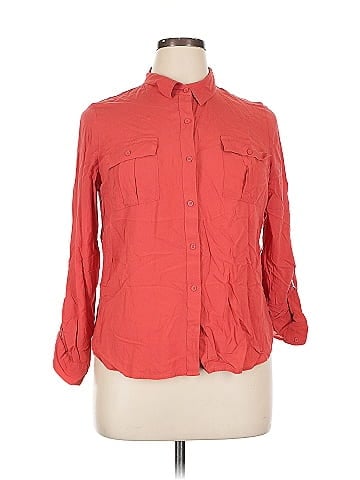 a.n.a. A New Approach 3/4 Sleeve Button-Down Shirt (view 1)