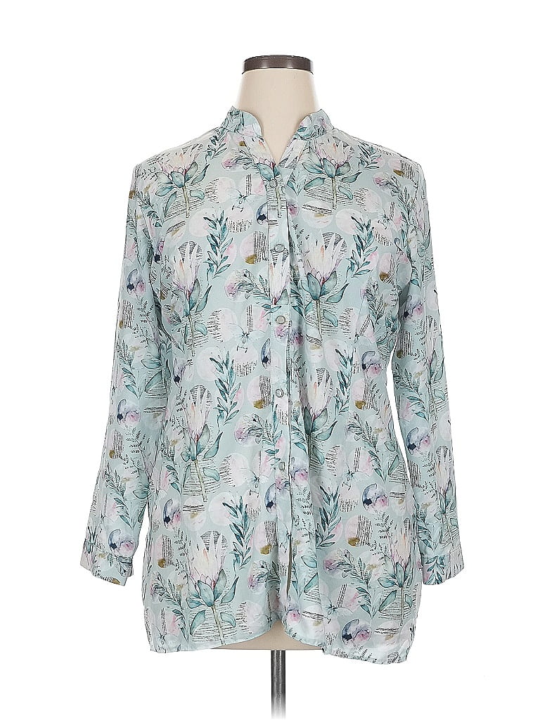 Pre-owned Assorted Brands Long Sleeve Blouse In Blue