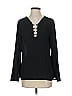 Rock & Republic 100% Polyester Black Long Sleeve Blouse Size S - photo 1
