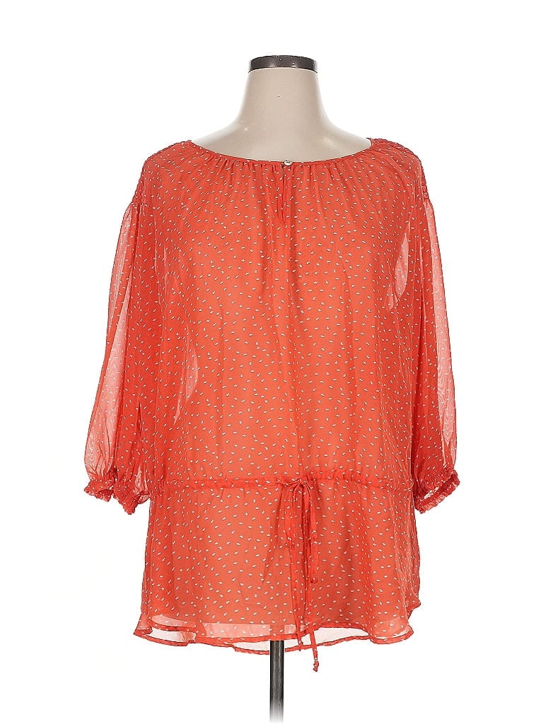 Pre-owned Daniel Rainn 3/4 Sleeve Blouse In Orange