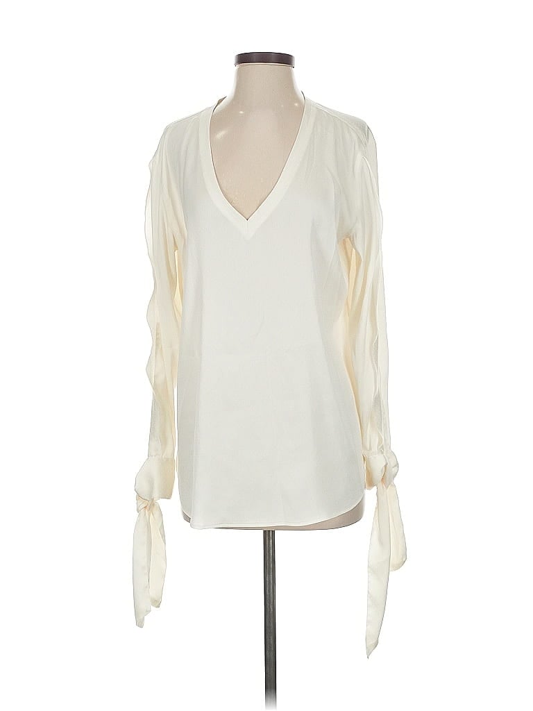 Pre-owned Treasure & Bond Long Sleeve Blouse In White
