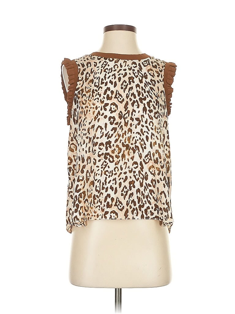 Pre-owned Current Air Sleeveless Blouse In Brown