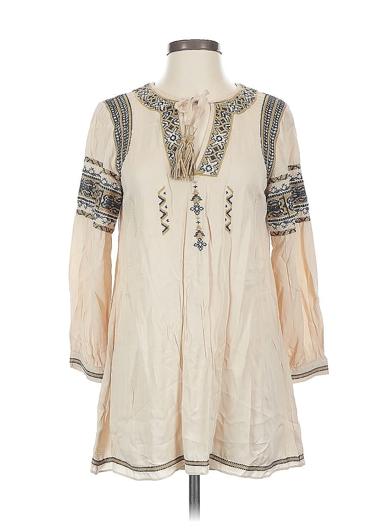 Pre-owned Sundance 3/4 Sleeve Blouse In White