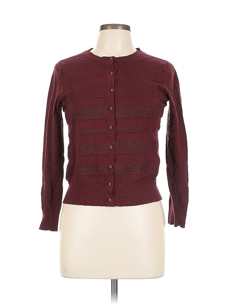Pre-owned Charter Club Cardigan Sweater In Burgundy