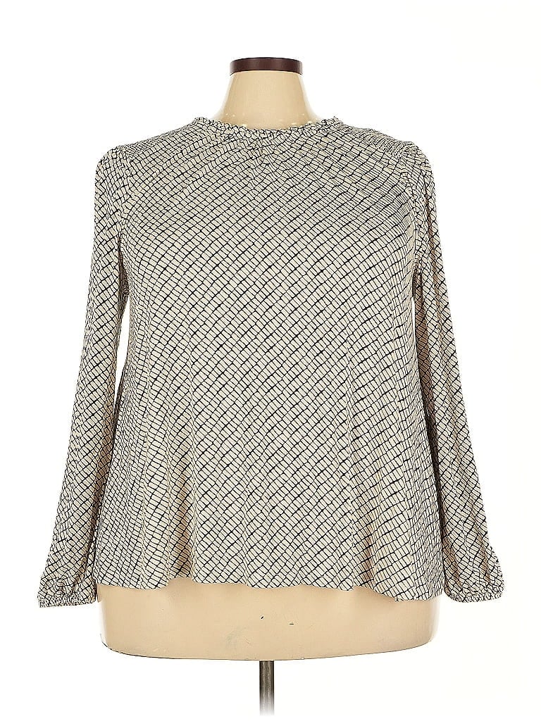 LANE BRYANT Pre-owned Long Sleeve Blouse In Silver