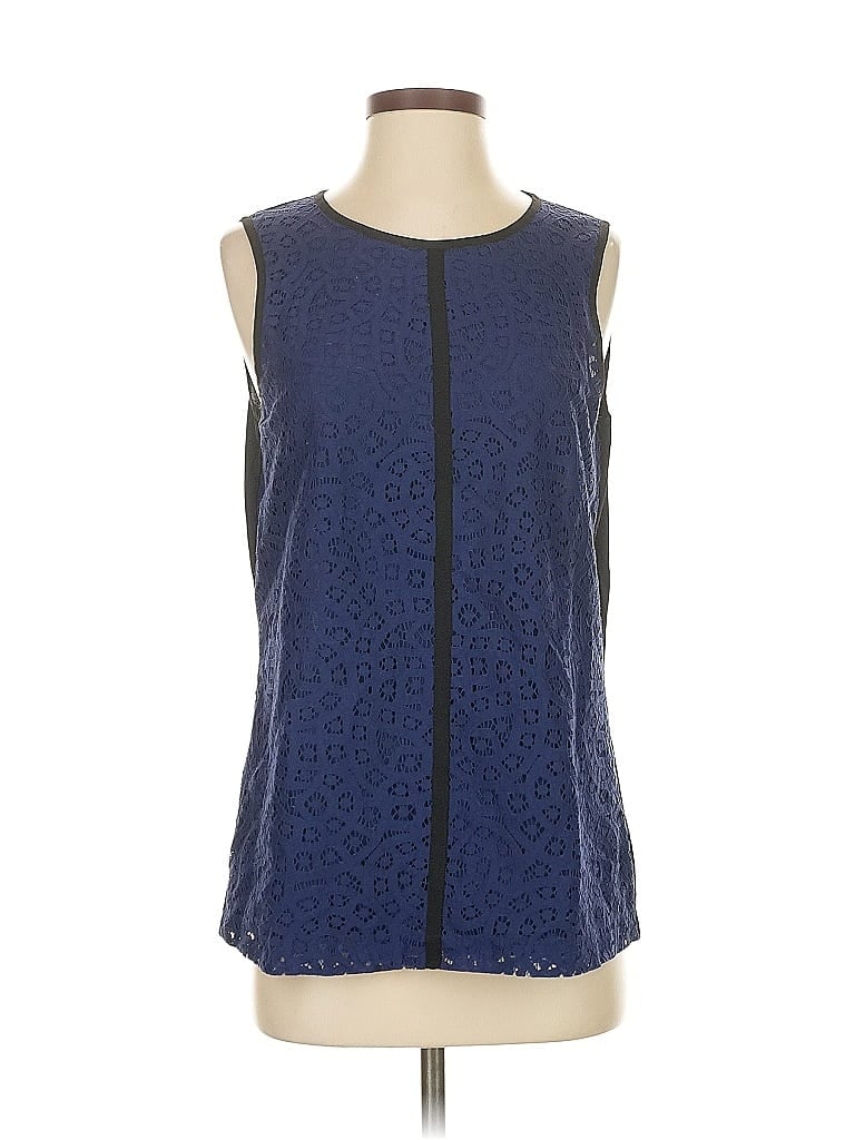 Pre-owned Ann Taylor Loft Sleeveless Blouse In Blue