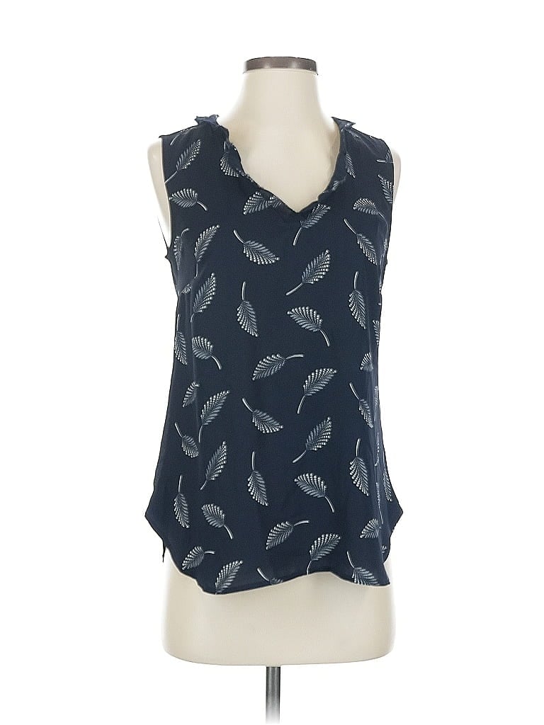 Pre-owned Ann Taylor Factory Sleeveless Blouse In Blue