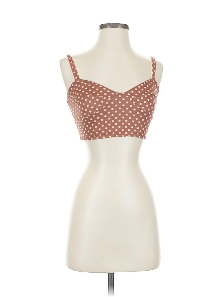 Resa Tank Top Brown Sweetheart Neckline Tops
