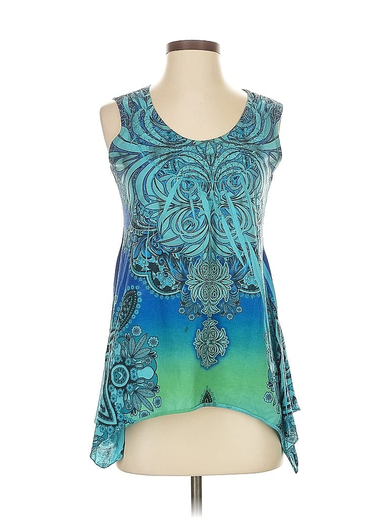 Pre-owned Dressbarn Sleeveless Blouse In Blue