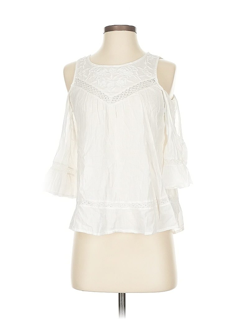 Pre-owned Abercrombie & Fitch Tank Top White Cold Shoulder Neckline Tops