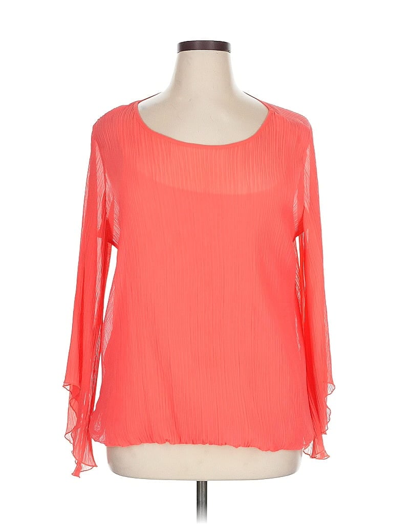 Pre-owned Alfani Long Sleeve Blouse In Orange