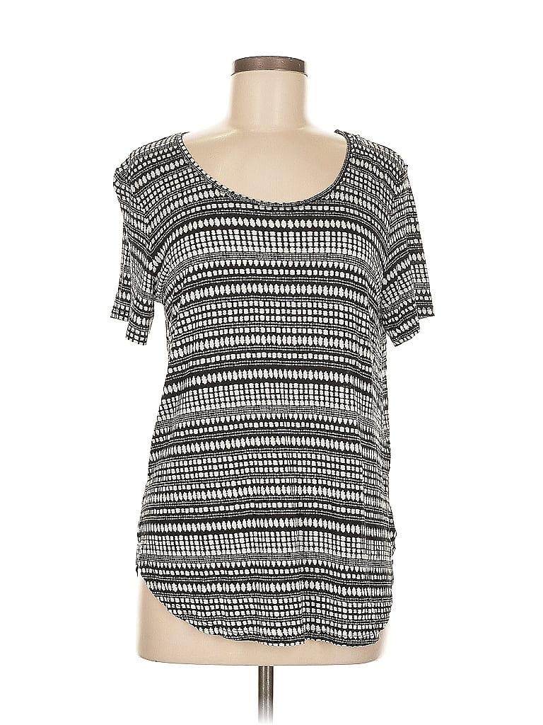 Pre-owned H&m Short Sleeve Top Black Square Neckline Tops