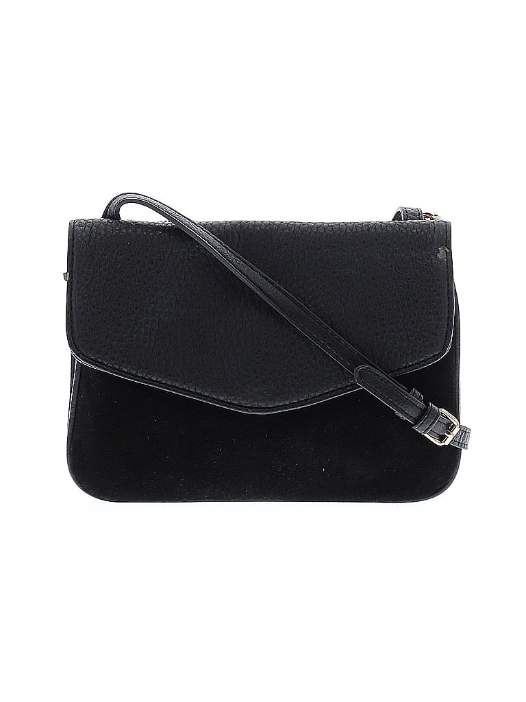 Pre-owned Moda Luxe Leather Crossbody Bag In Black