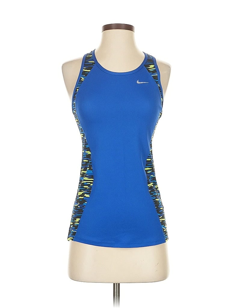 Click to view more detailed imagery on our partner's website Pre-owned Nike Sleeveless Top Blue Halter Neckline Tops
