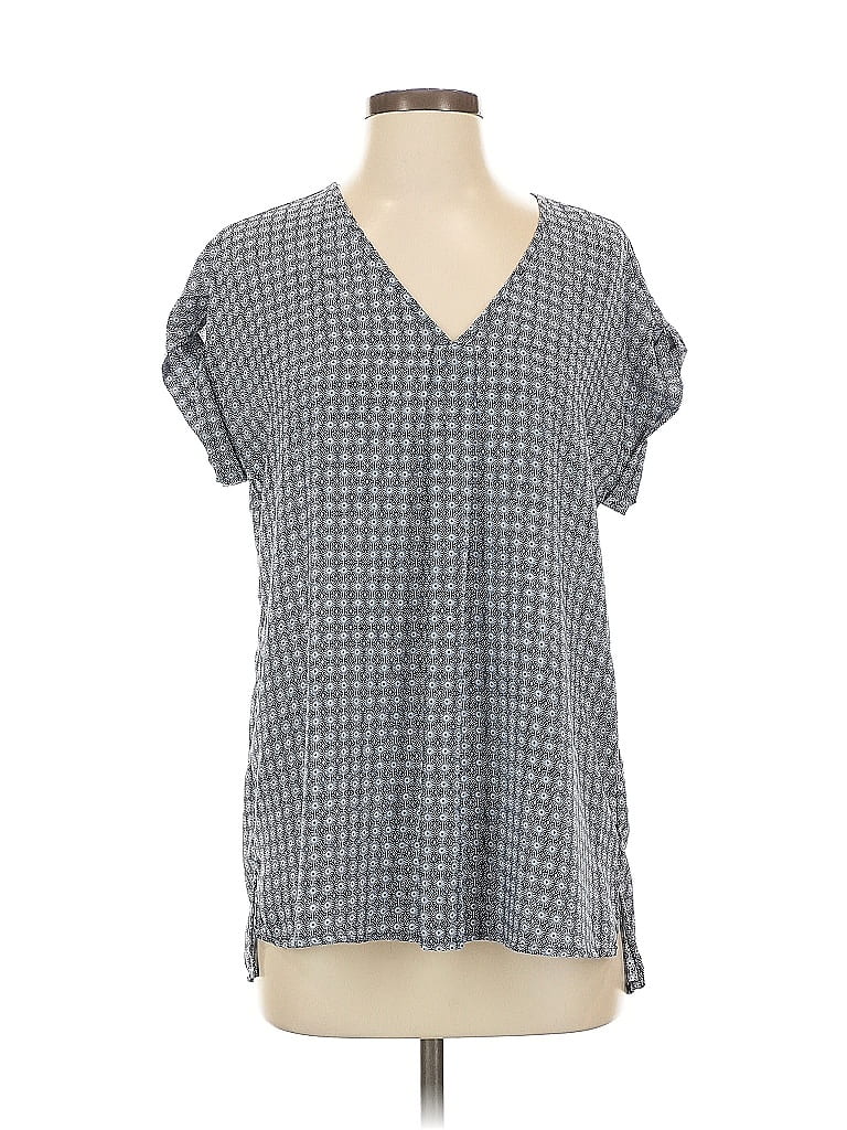 Pre-owned Pleione Short Sleeve Blouse In Gray