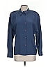Linda Allard Ellen Tracy 100% Silk Blue Long Sleeve Silk Top Size 4 - photo 1