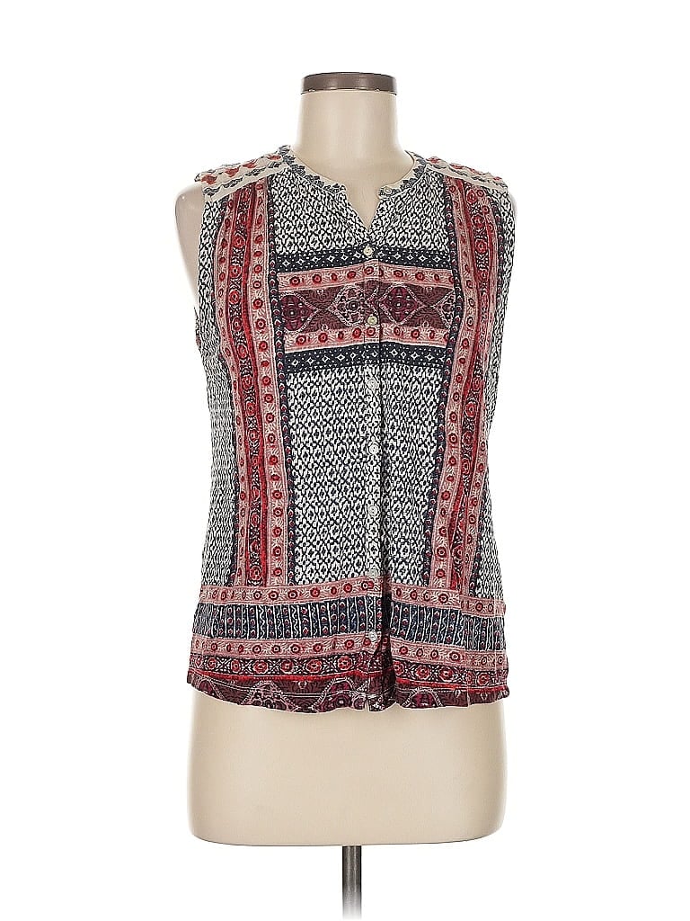 Pre-owned Lucky Brand Sleeveless Blouse In Red