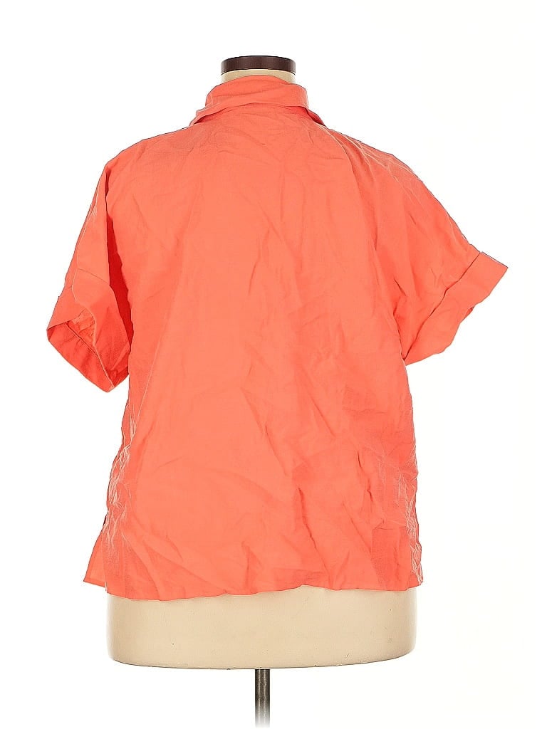 Click to view more detailed imagery on our partner's website Pre-owned Banana Republic Factory Store Short Sleeve Blouse In Orange